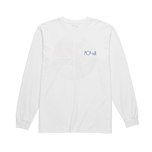 ORCHID FILL LOGO LONGSLEEVE T-SHIRT WHITE POLAR SKATE CO
