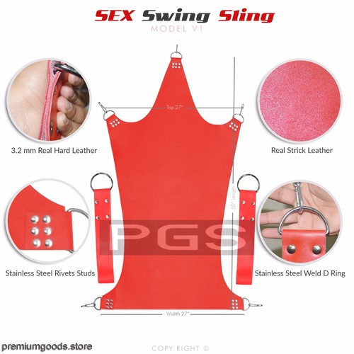 Deluxe Hanging Sex Love Leather Sling Swing Hammock V1R