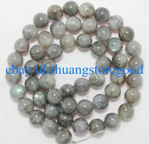 Natural 8mm Grey Labradorite Round Gemstone Loose Beads 15/" AAA+