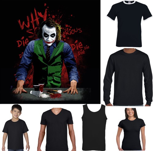 Funny Joker T-Shirt Batman Heath Ledger The Dark Knight Why So Serious