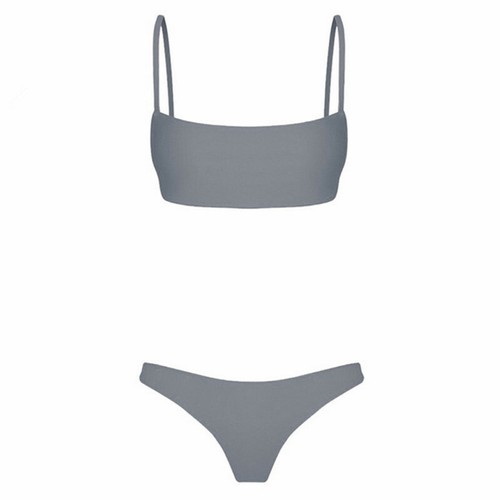 Damen Bikini Set Push Up Bandeau Riemchen Bademode Badeanzug Schwimmanzug