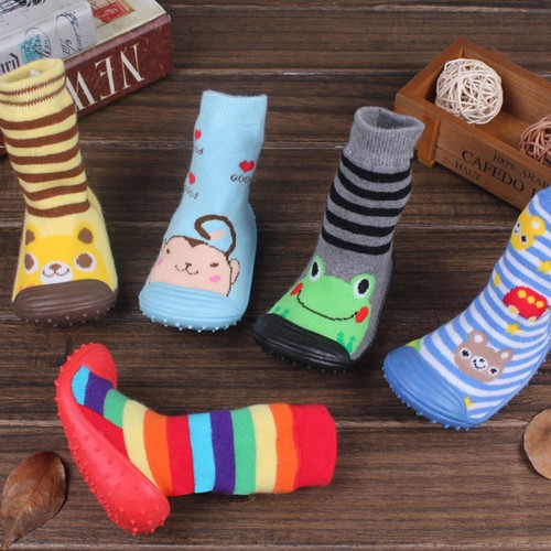 Infant Baby Cartoon Patterned Soft Rubber Bottom Anti-slip Floor Socks Boots