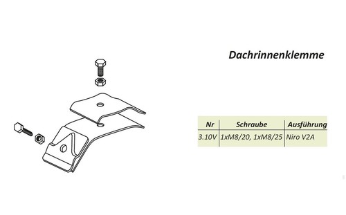 Dachrinnenklemme Niro V4A