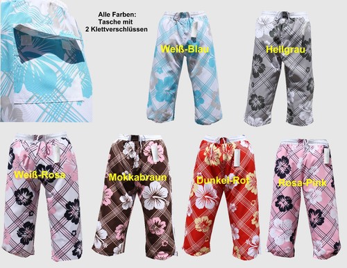 Bermuda Cargo Pantaloncini Da Bagno Costume HERREN UNISEX BIANCO ROSA IN L