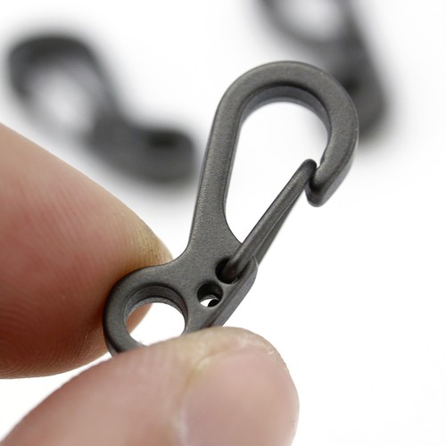 3X Black Paracord Mini EDC Carabiner Snap Spring Clips Hook Useful Survival Tool