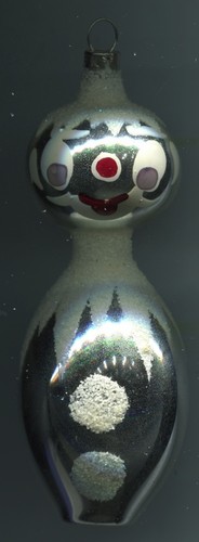Alter Weihnachtsschmuck Christbaumschmuck Glas gößerer Schneemann hübsch+Glimmer