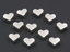 50 Stück Metallperle 7x6mm Herz versilbert Zwischenperlen Spacer Beads