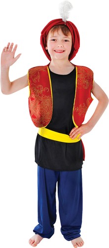 Arabic Genie Aladdin Boy Fancy Dress Costume Kids Book Week Complete Outfit UK