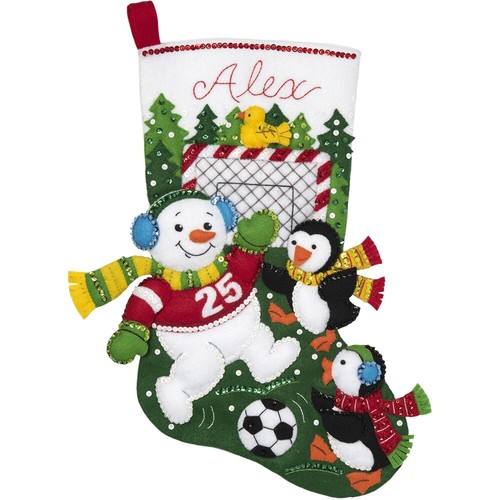 Bucilla apliques de fieltro Media Kit 18/" Ventilador de fútbol de muñeco de nieve larga