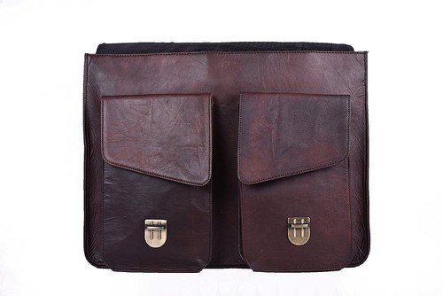 Leather Vintage Messenger Shoulder Men Satchel S Laptop School Briefcase Bag