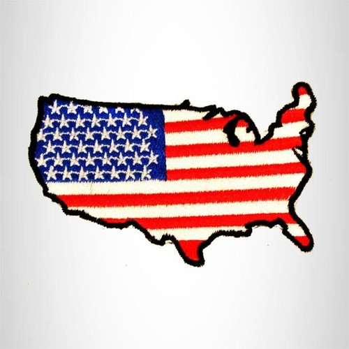 USA Boarder Flag Small Patch Iron on for Biker Vest SB730