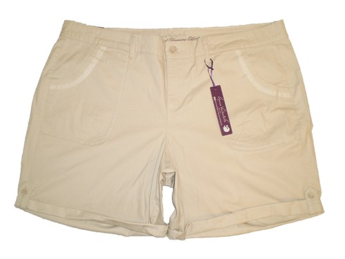 Gloria Vanderbilt Women/'s Plus Size Misha Twill Rolled Hem Shorts New $44