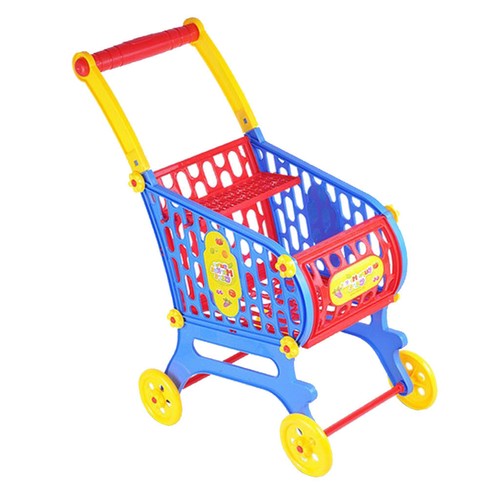 Plastic Supermarket Cart Basket Baby Supplies for Kids /& Toddler Doll Accs