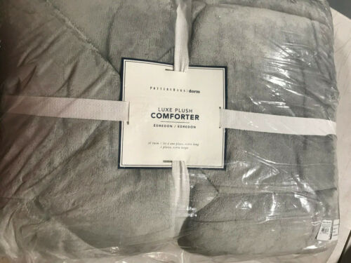 Pottery Barn Teen Luxe Plush Comforter Twin Gray Two Available NEW