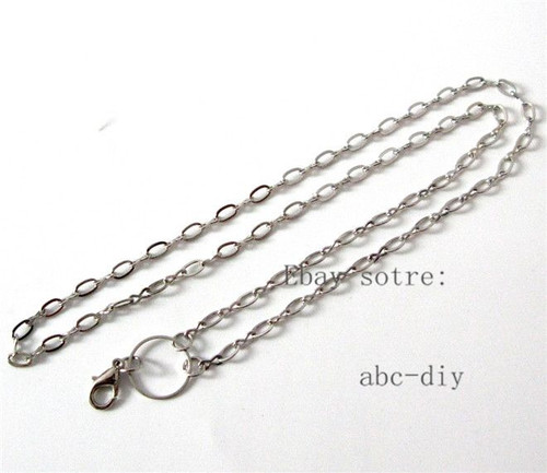 Wholesale 50pcs Ruban Collier Chaîne Pour Flottant Mémoire vivante Médaillon N004