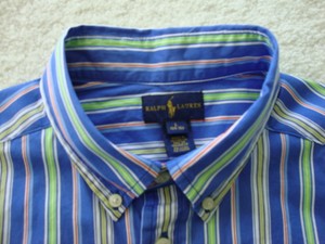 Ralph-Lauren-Boys-Striped-Plaid-Shirts-Long-Sleeved-100-Cotton-Size-L-14-16