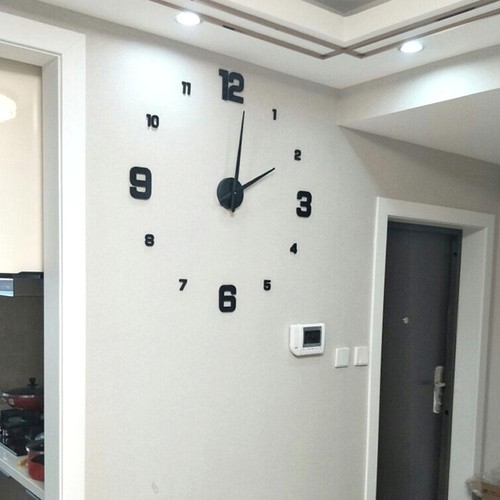 Modern Home DIY 3D Number Mirror Wall Sticker Art Clock Living Room Decor Hot