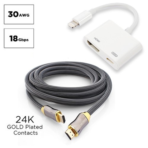 iPad Lightning To HDMI Digital AV TV Cable Adapter For iPhone Xs Max Xr X 6 7 8