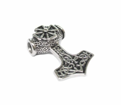 Edelstahl Anhänger Thors Hammer Thorhammer mit Kette Wikinger Halskette Vikings
