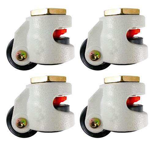 Set of 4 3/" Nylon Wheel Leveling Caster with Hexagon Top Plate