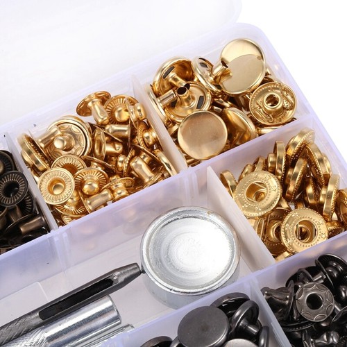 120 Pieces 4 Couleurs Boutons Pression Bouton Pression En Cuir Trousse Jean M5R3