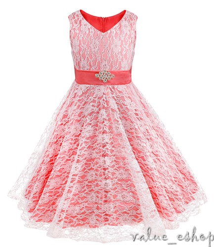 Baby Flower Girls Dress Lace Princess Pageant Wedding Bridesmaid Party Tutu Gown