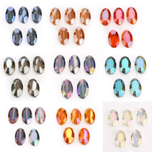 22 mm 5pcs ovale à facettes verre cristal Spacer Loose Beads Fashion Jewelry Making
