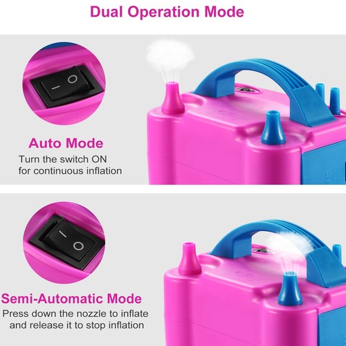 Electric Balloon Pump 600W Balloon Blower Inflator Dual Nozzle For Party Wedding