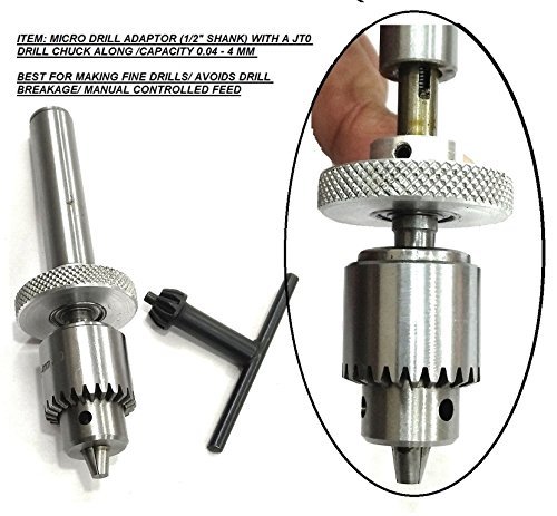 Micro Drill Mill Adapter Miniature Quill 1//2/" Shank JT0 Drill Chuck 0.3-4 mm