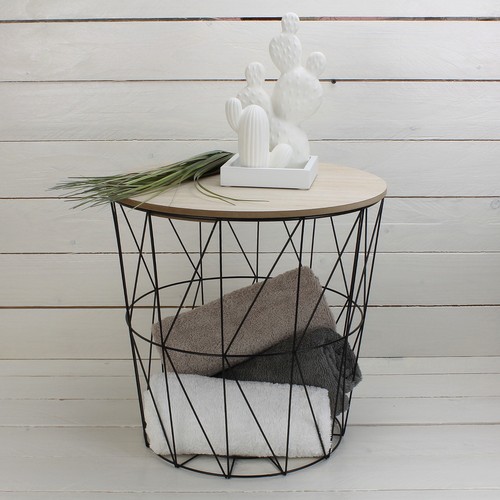 Beistelltisch Metall Tisch Couchtisch Holz Schwarz Metalltisch Industrial Style