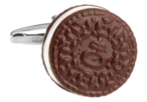 Cookies N Creme Pair Cufflinks Cookie Dessert Wedding Gift Box /& Polishing Cloth