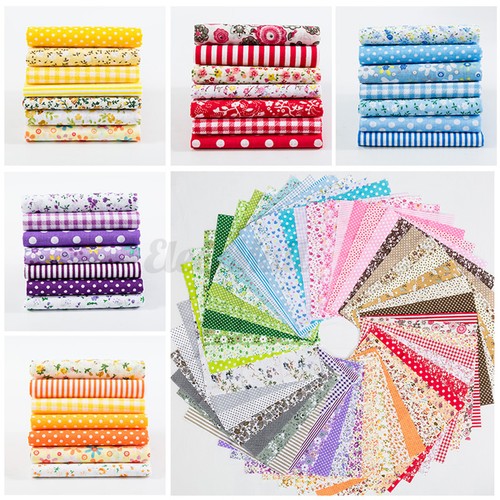 50//100Pcs Square Floral Cotton Fabric Patchwork Quilting Cloth DIY Sewing Craft