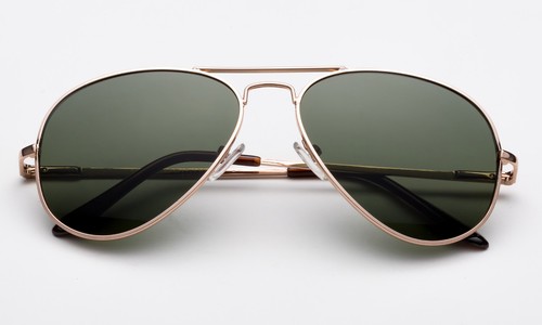 Classique Lunettes de Soleil Top Gun Pilote Aviateur Style Métal Or Cadre UV 100