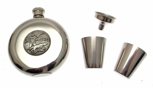 Round Hip Flasks Gamekeeper Gifts Hunting Gamekeeping Gifts