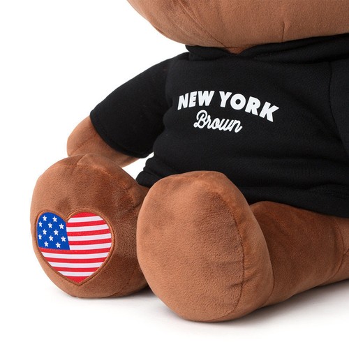 LINE FRIENDS NEW YORK Edition Hoodie BROWN Cuddle Plush Doll 40cm XMAS GIFT