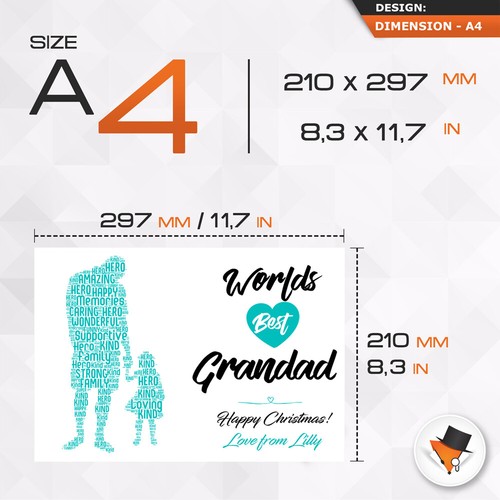 Regalos Personalizados Grandad Abuelo él Cumpleaños Enmarcado mejor nieta
