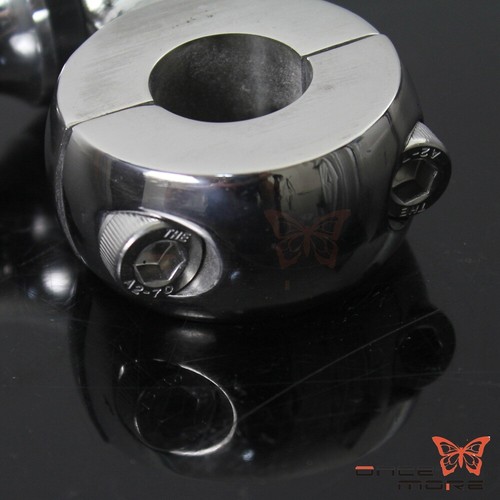 Poilished Motorcycle 7//8/" Handlebar Riser Mount Clamp Adapters Kit Universal