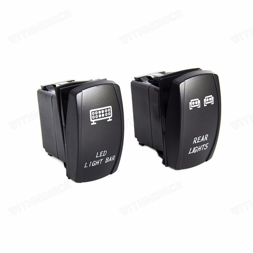 Pair Rocker Switches LED Light Bars For Polaris RZR 4 XP 900 1000 Ranger 10A 24V