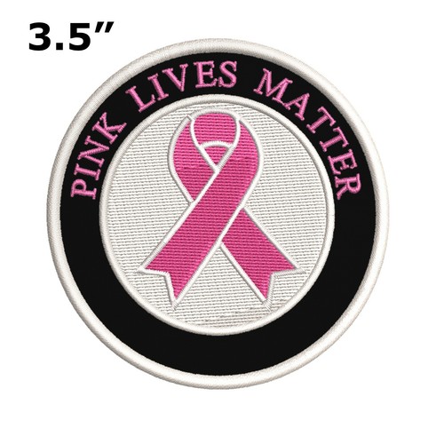 Pink Breast Cancer Awareness Ribbon Patch Support Embroidered Sew On Applique