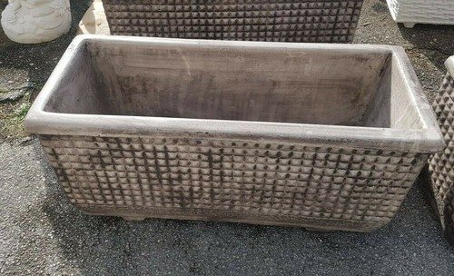 VASO RETTANGOLARE DA GIARDINO CASSETTA PER ESTERNO IN CEMENTO MARMO E PIETRA