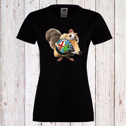 ALFA ROMEO ICE AGE WOMEN T-SHIRT SCRAT FUN LONG//SHORT
