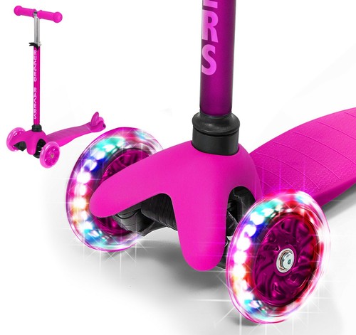 Rugged Racers Kick Scooter Adjustable 3 LED Wheels Rear Brake Lean 2 Turn NEW
