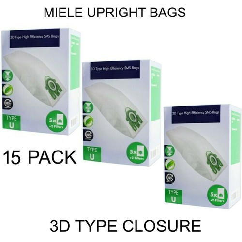 Compatible Avec MIELE vertical U1 Cat /& Dog shbf 3 S7 3D Poussière Sacs 15 Pack Et 6 Filtres