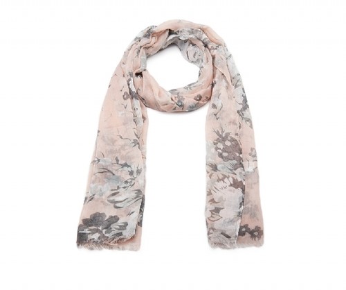 Ladies Pink Floral Print Scarf