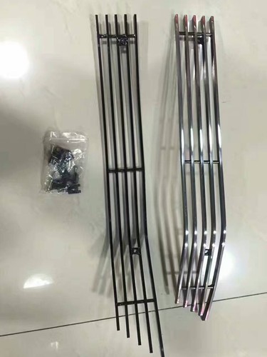 2x For Toyota Land Cruiser 2016-17 Car Front Bumper Stainless Steel Grille Trims