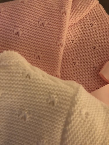 Spanish Knitted Baby Girls Cardigan Bolero Jumper Pink White 0-3 3-6 6-9 Mths