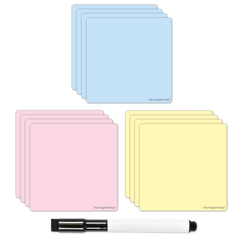 IMANES seco limpie Mini White Board Almohadillas De Nota magnética de borrado en seco Etiquetas magnéticas