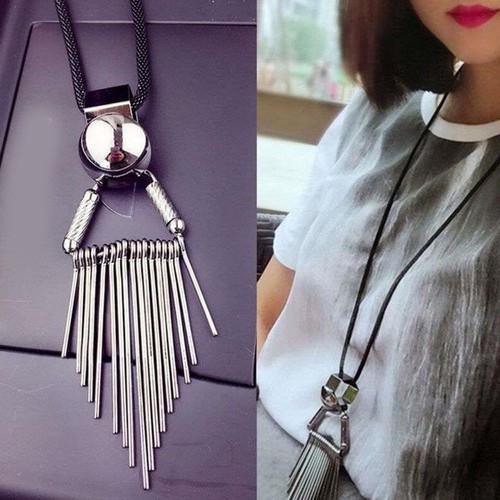 Sweater Jewelry Costume Pendant Women Fashion Tassel Alloy Long Chain Necklace