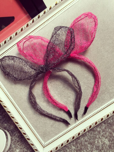 Women Lady Wire adjustable bunny Rabbit ears Bow Hair band headband costume Prop