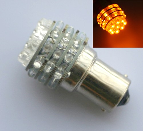 4X Car BA15S 36 LED 1156 Amber Yellow indicator bulb UK light BA15S P21W 12V